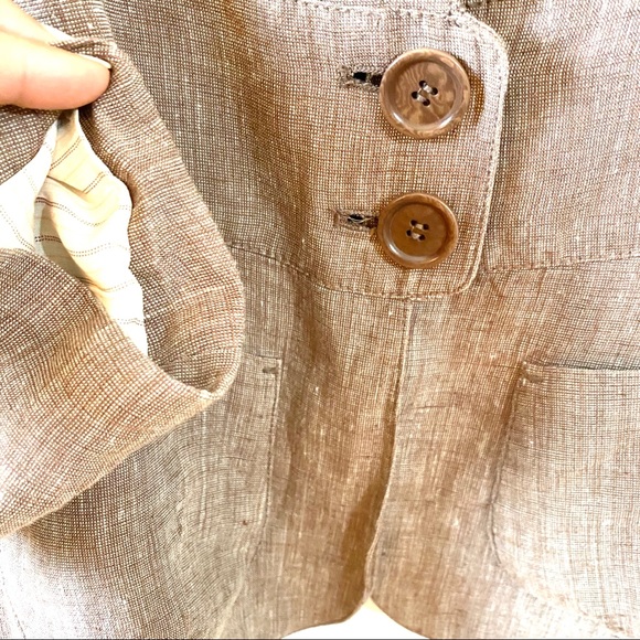 Max Studio Vintage Inspired Linen Jacket Blazer 2 - Picture 4 of 8